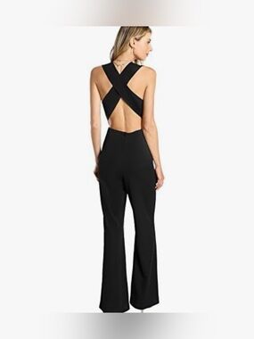 Women's Black Cross-Back Jumpsuit